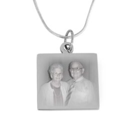 Silver pendant including photo engraving